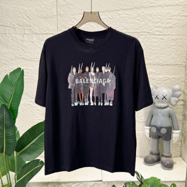 Balenciaga Band Portrait Printing Logo T-shirt