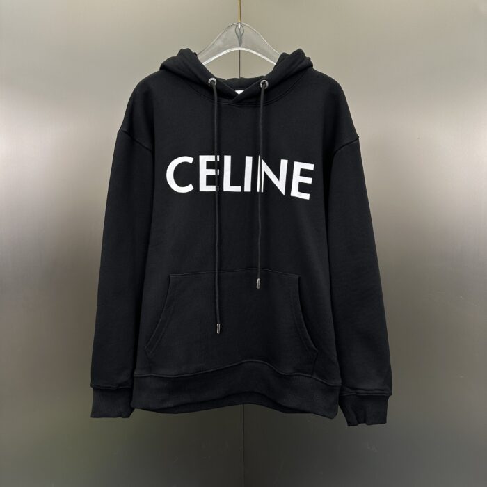 Celine Loose Hoodie Fleece 'Black/Grey'