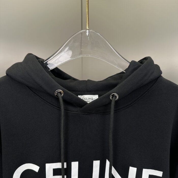 Celine Loose Hoodie Fleece 'Black/Grey'