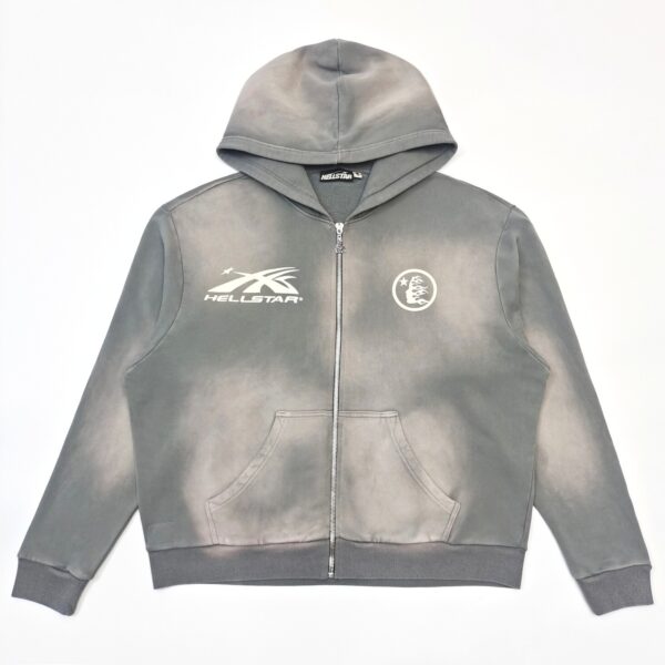 Hellstar Grey Mirror Faced ZipHoodie 5 Hellstar Grey Mirror Faced ZipHoodie