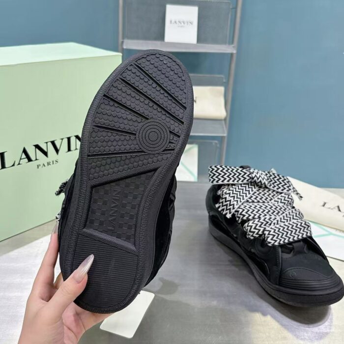 Lanvin Curb Black Velvet Sneaker