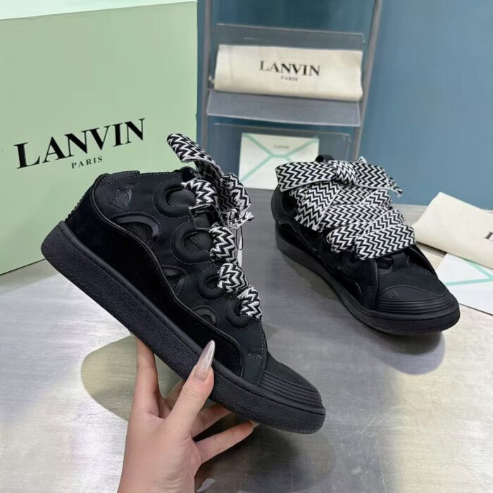 Lanvin Curb Black Velvet Sneaker