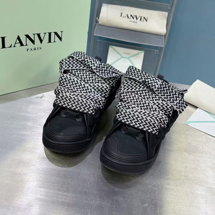 Lanvin Curb Black Velvet Sneaker