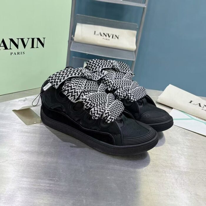 Lanvin Curb Black Velvet Sneaker