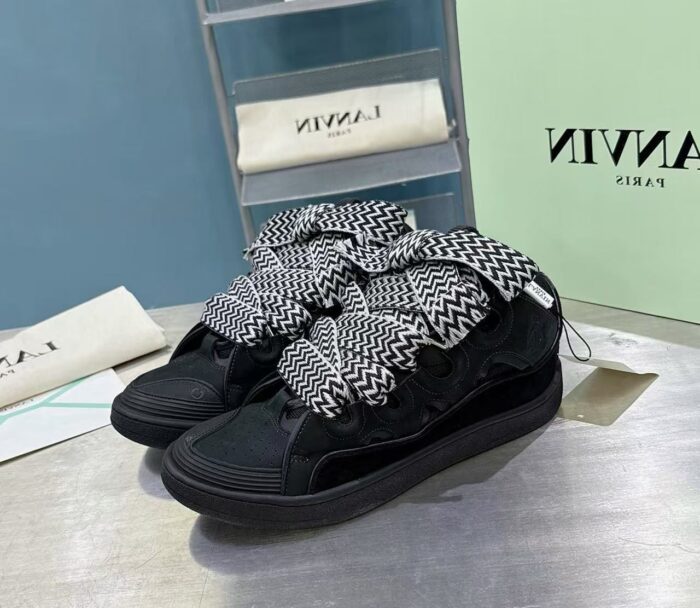 Lanvin Curb Black Velvet Sneaker