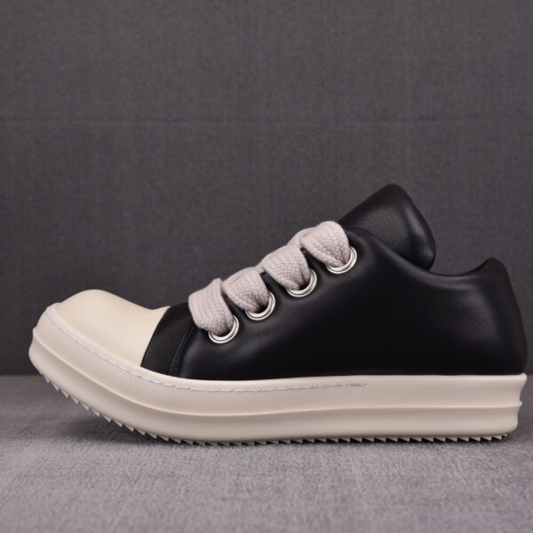 Rick Owens Tenis Low-Top Jumbo Lace Padded 'Black Milk'