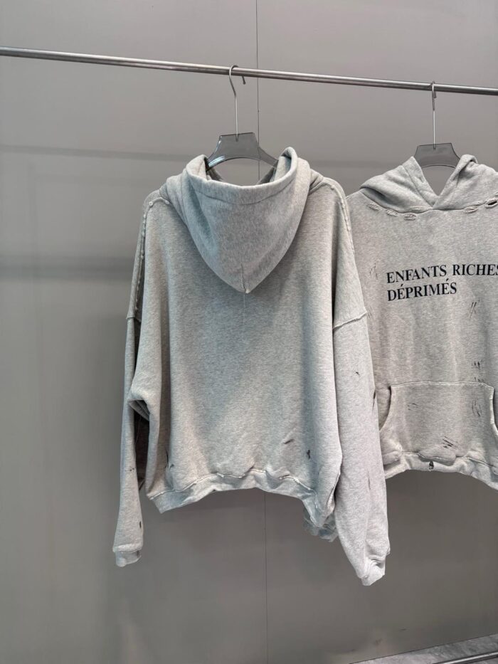 ERD Letter Print Hoodie Gris