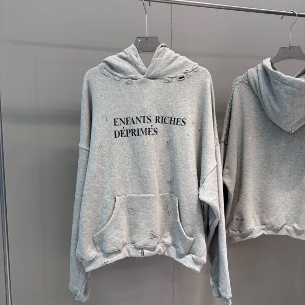 ACNE GREY HOODIE ERD Letter Print Hoodie Gris