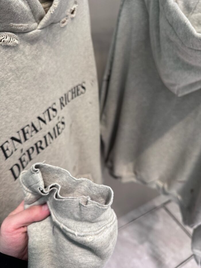 ERD Letter Print Hoodie Gris