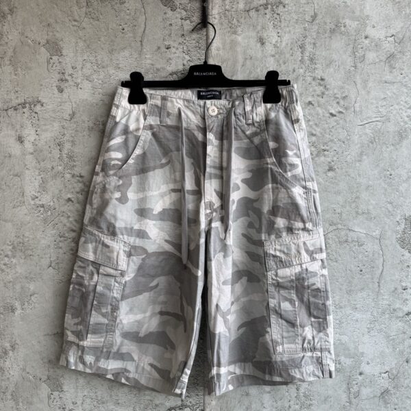Balenciaga Camo Cargo Shorts 'Gray'
