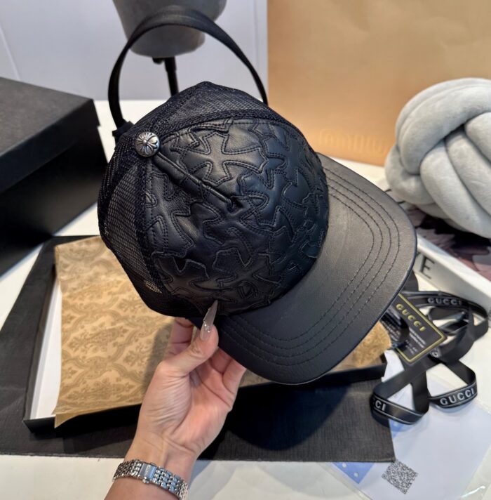 Chrome Hearts Cemetary Cross Leather Hat