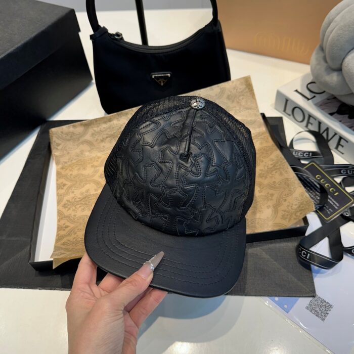 Chrome Hearts Cemetary Cross Leather Hat