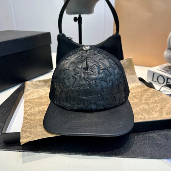 Chrome Hearts Cemetary Cross Leather Hat