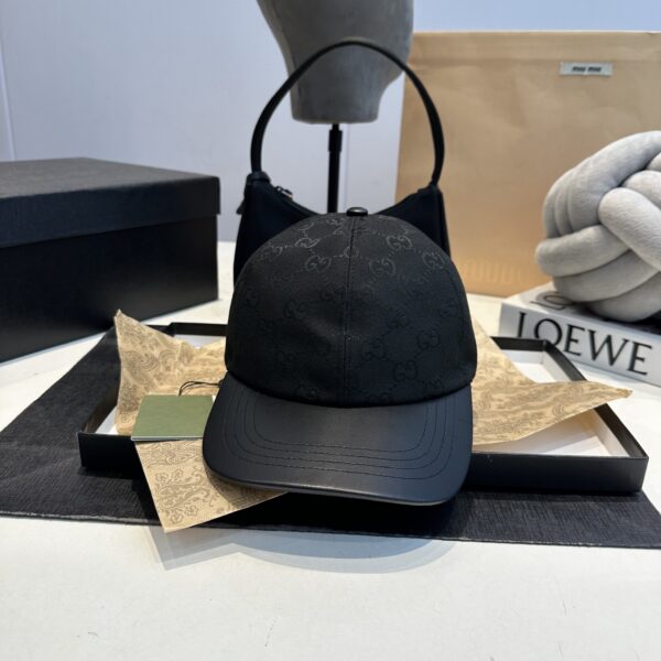 Gucci GG Monogram Logo Canvas & Leather Baseball Cap 6 Gucci GG Monogram Logo Canvas & Leather Baseball Cap