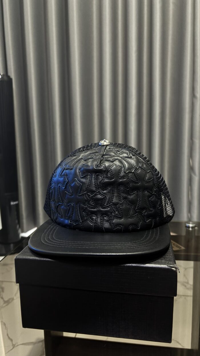 Chrome Hearts Cemetary Cross Leather Hat