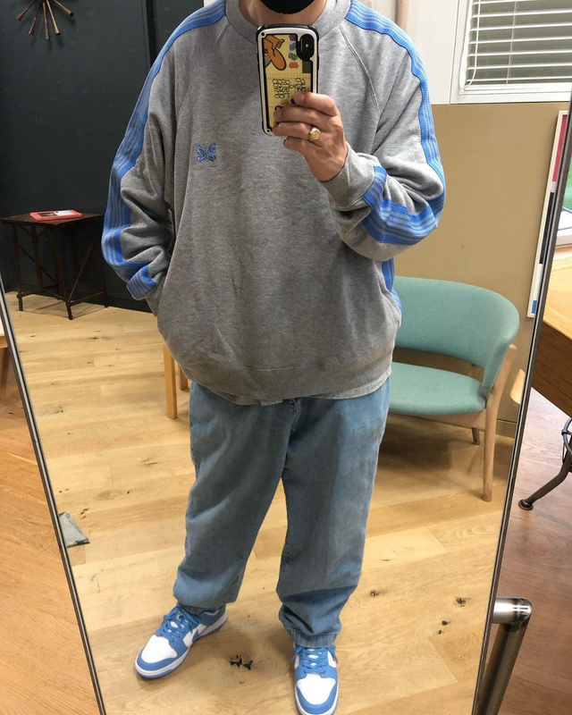 Needles Track Sweatshirt Grey/Blue