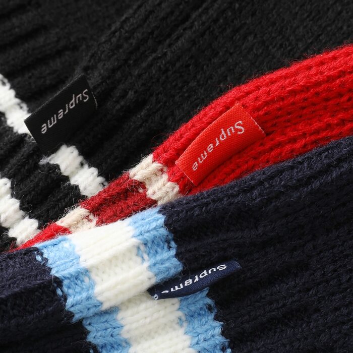 Supreme Script Stripe Half Zip Sweaters