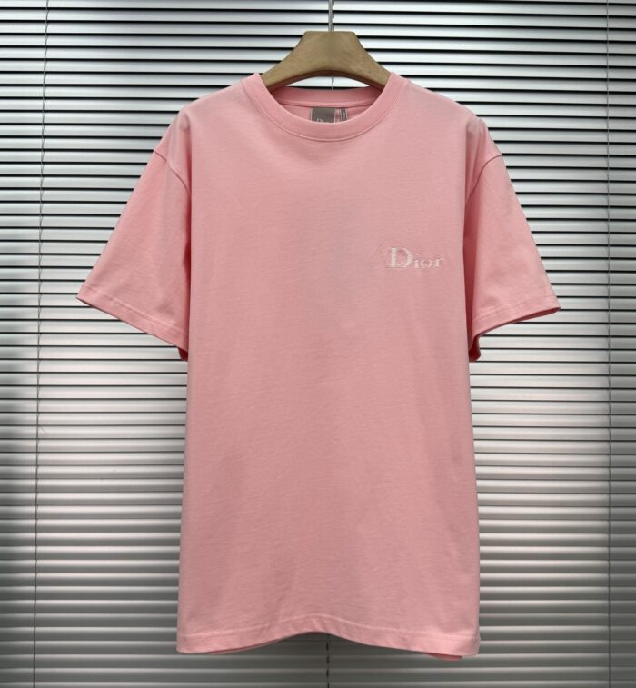 Dior Embroidery Logo T-shirt 'Black/Pink/Green'