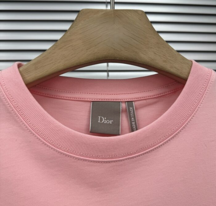 Dior Embroidery Logo T-shirt 'Black/Pink/Green'