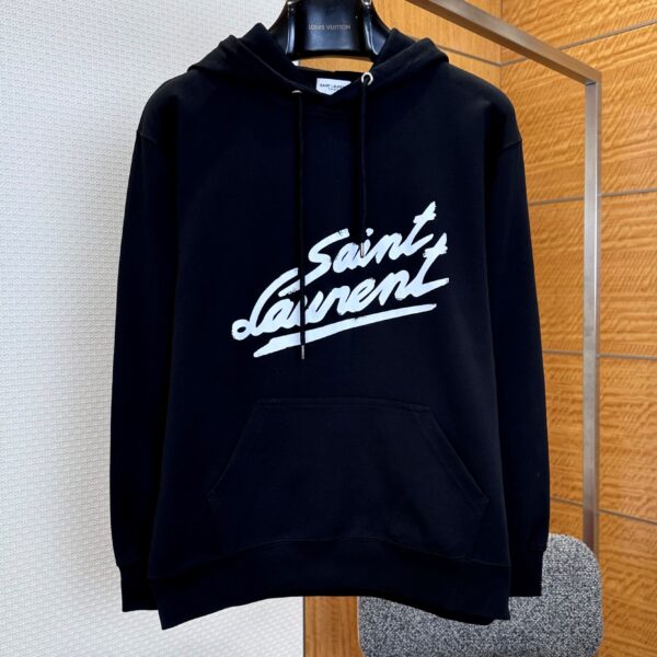 Saint Laurent Box Logo Hoodie Black 1 Saint Laurent Box Logo Hoodie 'Black'