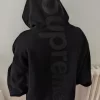 Supreme Satin Applique Hooded Sweatshirt 'Black'