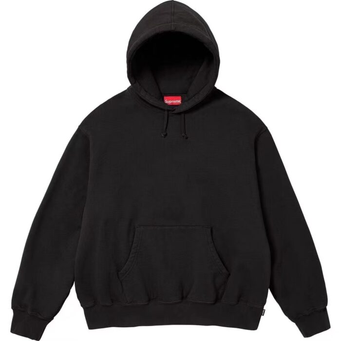 Supreme Satin Applique Hooded Sweatshirt 'Black'