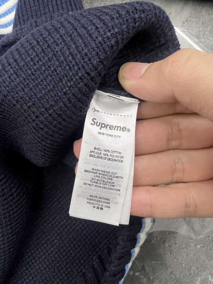 Supreme Script Stripe Half Zip Sweaters