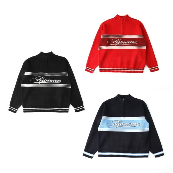 Supreme Script Stripe Half Zip Sweaters5180 Supreme Script Stripe Half Zip Sweaters
